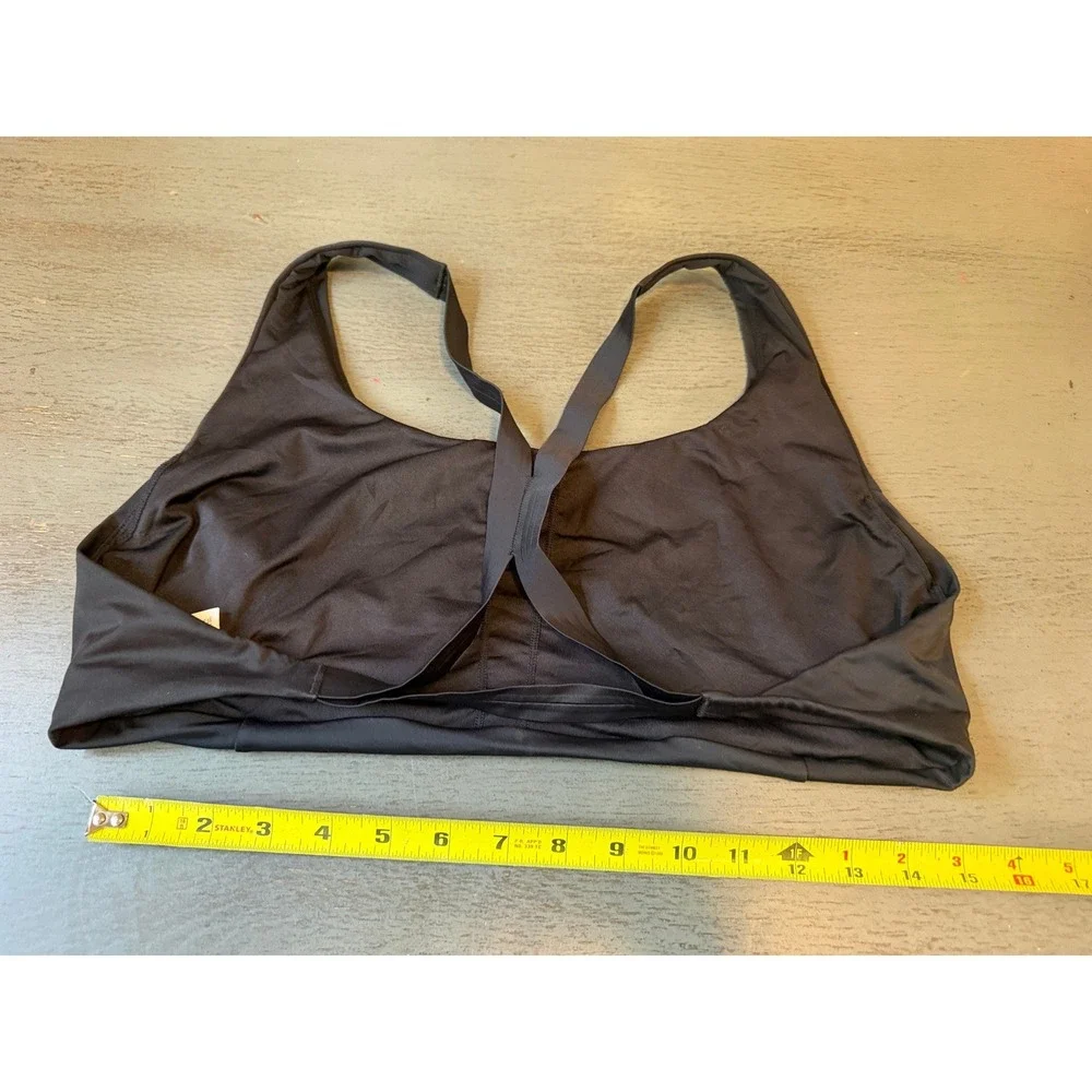 Athleta Malibu Bikini Top D-DD Black Cross Back Swim Top Womens XL